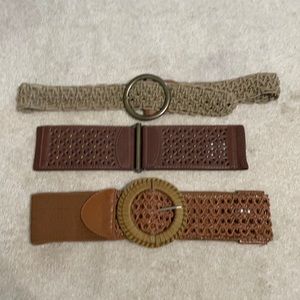 Lot of three brown belts